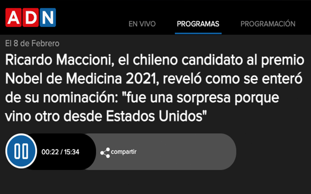 Ricardo Maccioni, el chileno candidato al premio Nobel de Medicina 2021, reveló como se enteró de su nominación.