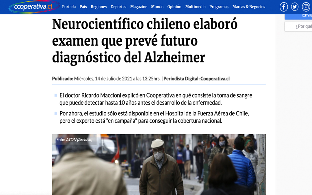 Neurocientífico chileno elaboró examen que prevé futuro diagnóstico del Alzheimer