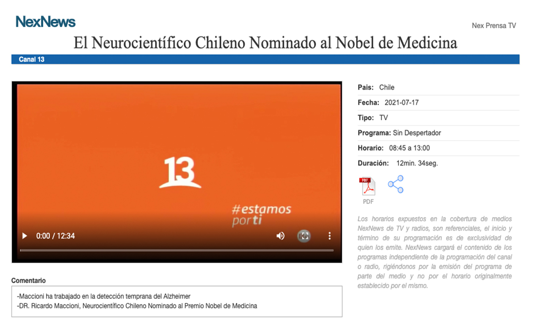 El Neurocientífico Chileno Nominado al Nobel de Medicina