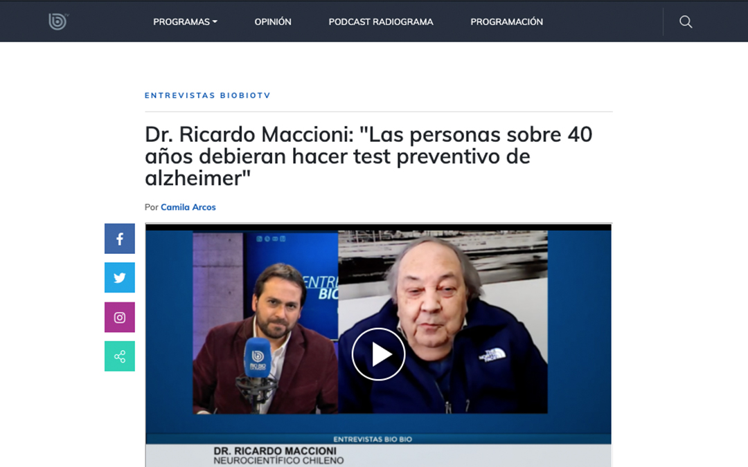 Dr. Ricardo Maccioni: “Las personas sobre 40 años debieran hacer test preventivo de alzheimer”